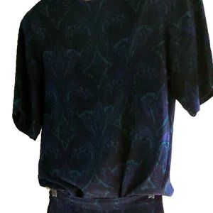 JOs A. Bank 90s Vtg 2 Piece 100% Silk Paisley Jewel Tones Business Skirt Set 4